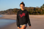 This black with red print hoodie is soft, smooth and stylish. It is the perfect choice for the cooler evenings, the early morning jump of when you want a bit extra. It has soft cotton faced fabric, double fabric hood with self colour drawstring and front pouch pocket. It comes in several different colours with different coloured prints.
