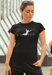 This black unisex t-shirt with white print is everything you have dreamed of and more. It feels soft and lightweight with the right amount of stretch. It is comfortable and flattering for both men and women and with heartbeat with a basejumper print on the front. Available in several colours.