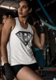 White with grey logo women's racer back vest with the BABE logo matching to the BASE range we have. It is made of sweat-wicking fabric and has elastic racerback with a curved hem and scoop neck. It has a very flattering cut for the female figure and will make sure to keep you cool, comfortable and moving freely during an active lifestyle.