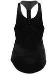 Black women's racer back vest with the BABE logo matching to the BASE range we have. It is made of sweat-wicking fabric and has elastic racerback with a curved hem and scoop neck. It has a very flattering cut for the female figure and will make sure to keep you cool, comfortable and moving freely during an active lifestyle.