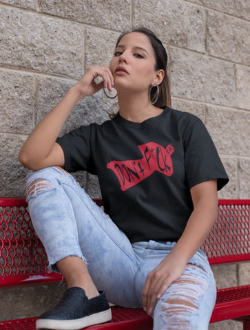 This black with red print unisex t-shirt is everything you have dreamed of and more. It feels soft and lightweight with the right amount of stretch. It is comfortable and flattering for both men and women and with 'Don't F*ck Up' shaped as a wingsuit print on the front. Available in several colours.