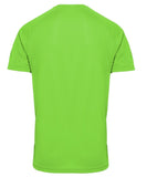 Green super BASE sporty t-shirt designed with wicking fabric technology and mesh panels to give ventilated comfort during an active lifestyle. Mesh panels on reverse and under arms, crew neck and short raglan arms. This t-shirt is comfortable and has a flattering fit.