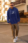 This navy hoodie is soft, smooth and stylish. It is the perfect choice for the cooler evenings, the early morning jump of when you want a bit extra. It has soft cotton faced fabric, double fabric hood with self colour drawstring and front pouch pocket. a heartbeat and basejumper printed on the front.