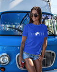 This unisex t-shirt in blue is everything you have dreamed of and more. It feels soft and lightweight with the right amount of stretch. It is comfortable and flattering for both men and women and with heartbeat with a wingsuit jumper print on the front. Available in several colours.