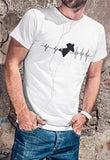 This unisex t-shirt in white  is everything you have dreamed of and more. It feels soft and lightweight with the right amount of stretch. It is comfortable and flattering for both men and women and with heartbeat with a wingsuit jumper print on the front. Available in several colours.