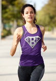 Purple with grey logo women's racer back vest with the BABE logo matching to the BASE range we have. It is made of sweat-wicking fabric and has elastic racerback with a curved hem and scoop neck. It has a very flattering cut for the female figure and will make sure to keep you cool, comfortable and moving freely during an active lifestyle.