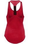 Red women's racer back vest with the BABE logo matching to the BASE range we have. It is made of sweat-wicking fabric and has elastic racerback with a curved hem and scoop neck. It has a very flattering cut for the female figure and will make sure to keep you cool, comfortable and moving freely during an active lifestyle.