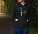 This black hoodie is soft, smooth and stylish. It is the perfect choice for the cooler evenings, the early morning jump of when you want a bit extra. It has soft cotton faced fabric, double fabric hood with self colour drawstring and front pouch pocket. It has a jade/white building and 'send it' shaped as a parachute printed on front.