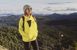 This yellow hoodie is soft, smooth and stylish. It is the perfect choice for the cooler evenings, the early morning jump of when you want a bit extra. It has soft cotton faced fabric, double fabric hood with self colour drawstring and front pouch pocket. It has a cliff and 'SEND IT' shaped as a jumper printed on front.