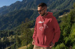 This red hoodie is soft, smooth and stylish. It is the perfect choice for the cooler evenings, the early morning jump of when you want a bit extra. It has soft cotton faced fabric, double fabric hood with self colour drawstring and front pouch pocket. It has an aircraft  and two ‘SEND IT’ shaped as a skydivers printed on front.
