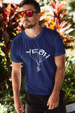 This navy unisex t-shirt with white print is everything you have dreamed of and more. It feels soft and lightweight with the right amount of stretch. It is comfortable and flattering for both men and women and with 'YEAH BUDDY' shaped as a skydiver print on the front. Available in several colours.