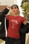 This red with white print unisex t-shirt is everything you have dreamed of and more. It feels soft and lightweight with the right amount of stretch. It is comfortable and flattering for both men and women and with 'YEAH BUDDY' shaped as a skydiver print on the front. Available in several colours.